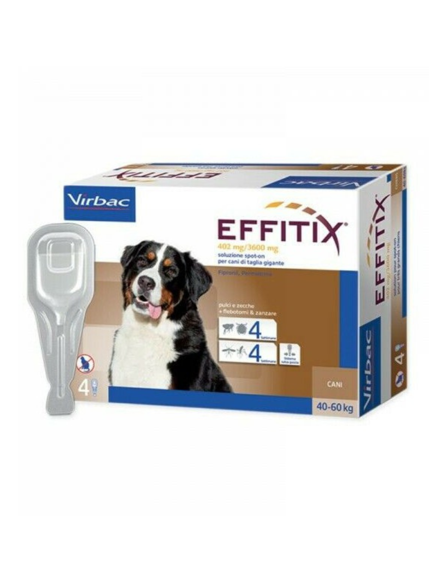 VIRBAC EFFITIX SPOT ON 4 PIPETTE 40/60 KG