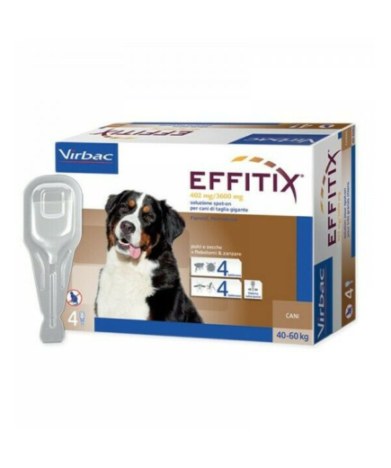 VIRBAC EFFITIX SPOT ON 4 PIPETTE 40/60 KG